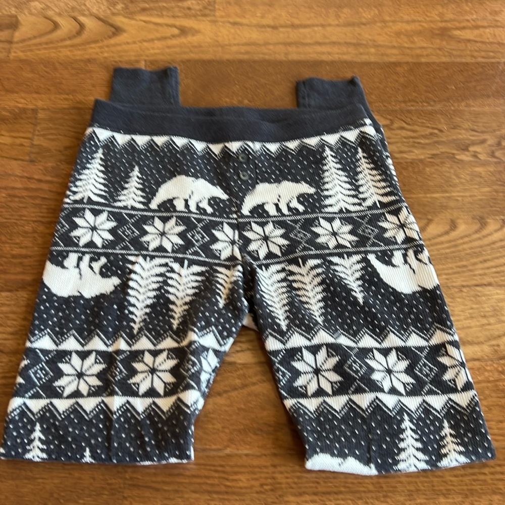 Old Navy XS jogger pjs grey and white winter pattern